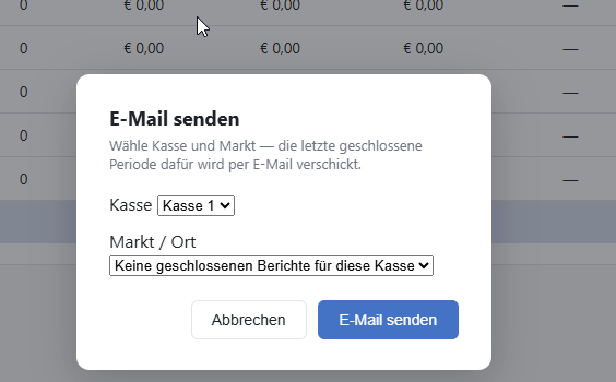 Berichte senden oder drucken